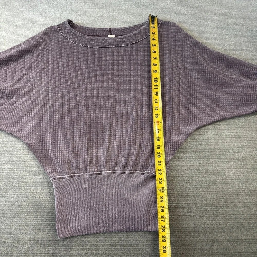Free People Willow Thermal Top Decadent Purple Womens XS Faded Relaxed Lounge